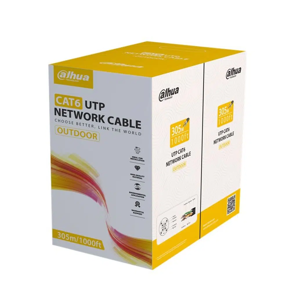 DAHUA DH-PFM920-6UN U/UTP 305 METRE 24AWG %100 BAKIR PE OUTDOOR SİYAH RENK CAT6 KABLO