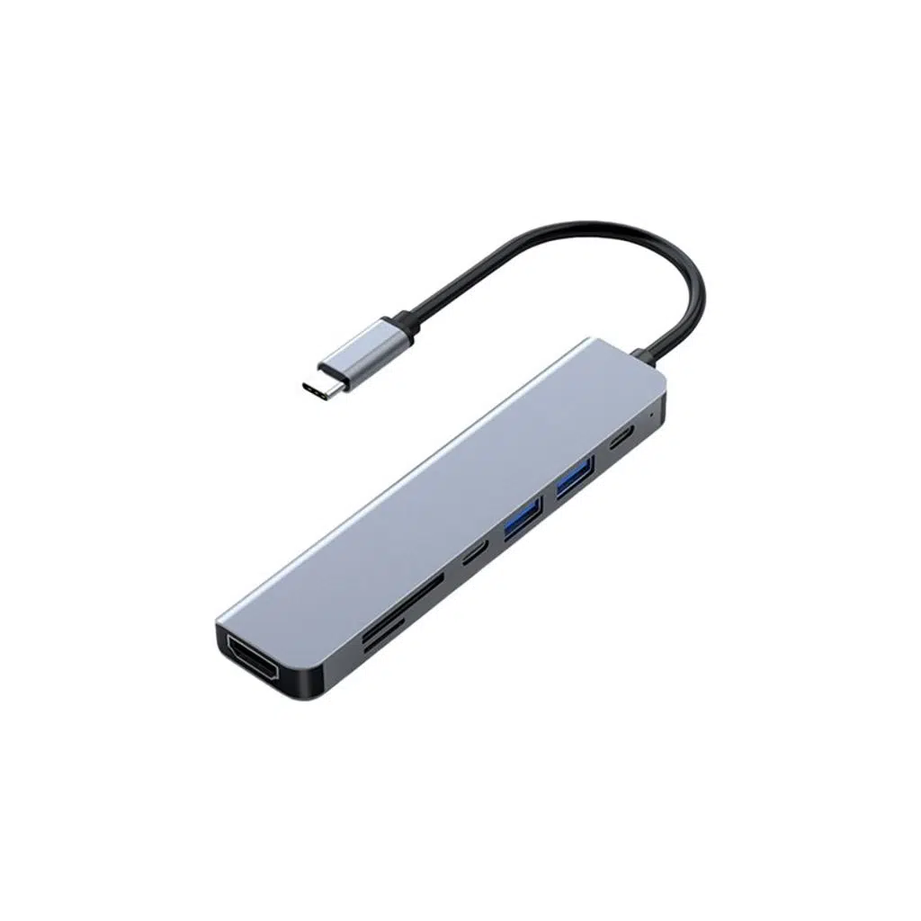 FRISBY FA-7684C TYPE-C - 7 IN1 USB-C+HDMI+SD/TF+USB3.0+PD+USB-C